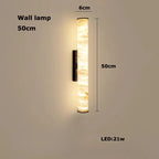 Albert – Dimmable Linear LED Pendant Light with White Alabaster Marble Design Monalume.com