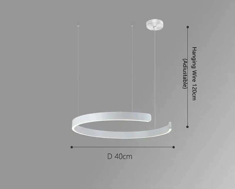 Alberte – Modern Luxury C-Ring Dimmable LED Pendant Lamp Monalume