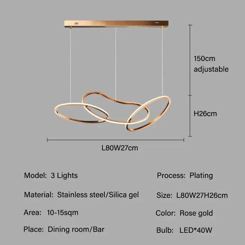 Edda – Creative Circular Dimmable LED Pendant Light for Dining Tables and Bars Monalume.com