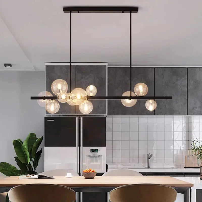 Alvin – Modern LED Pendant Light with Metal and Glass Design for Dining Tables and Bars Monalume.com