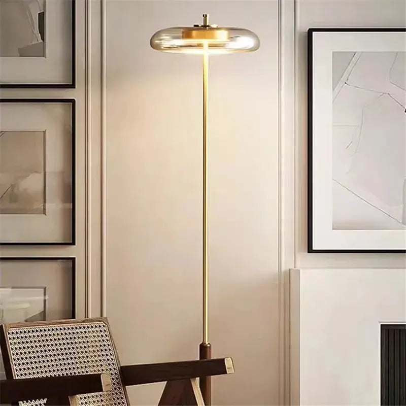 Valora – Elegant Gold Modern Glass LED Table Lamp Lampasa.com