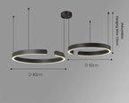 Alberte – Modern Luxury C-Ring Dimmable LED Pendant Lamp Monalume
