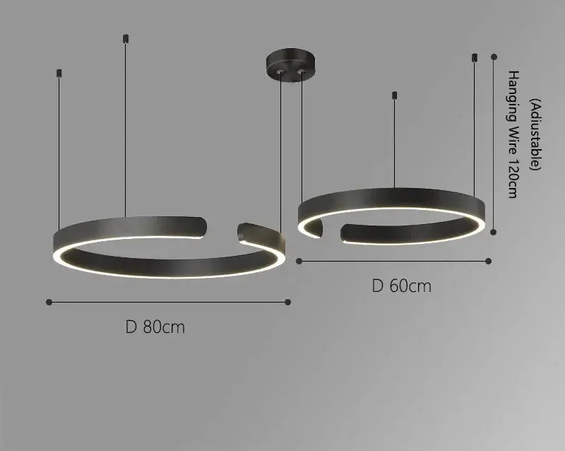 Alberte – Modern Luxury C-Ring Dimmable LED Pendant Lamp Monalume