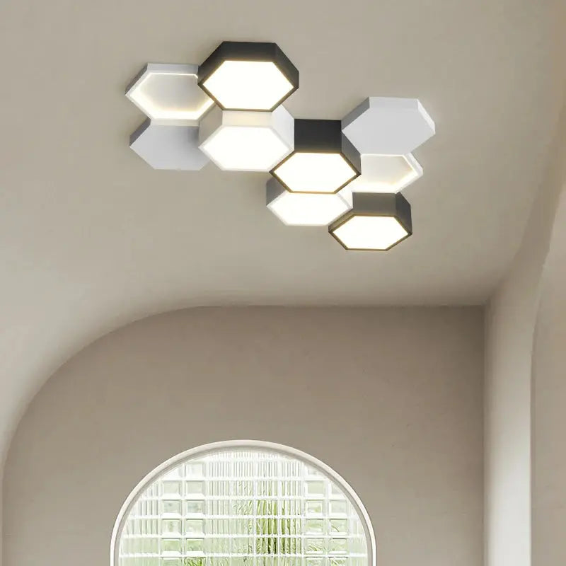 Finn – Modern Honeycomb Dimmable LED Ceiling Lamp for Stylish Ambient Lighting Monalume