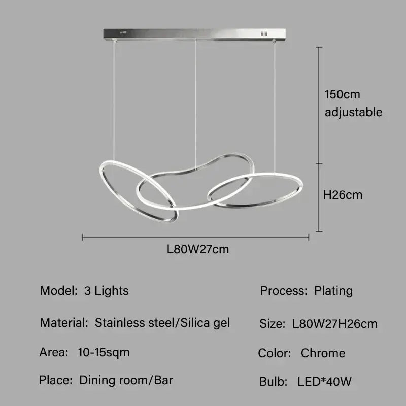 Edda – Creative Circular Dimmable LED Pendant Light for Dining Tables and Bars Monalume.com