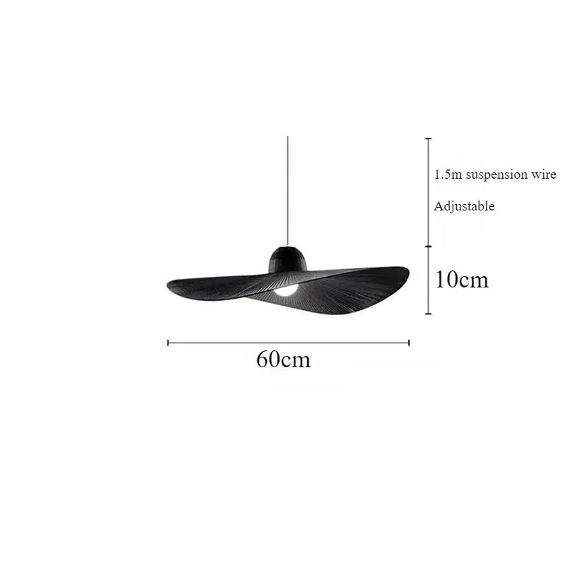 Rayna – Nordic LED Pendant Light with Straw Hat inspired Design Monalume.com