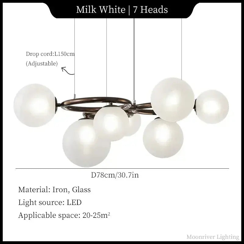 Leif – Modern Glass Ball LED Pendant Light for Dining Tables and Bars Monalume.com