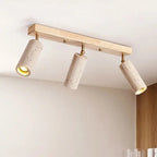 Japandi Travertine Triple Spot LED Ceiling Lamp – Nobu Lampasa.com