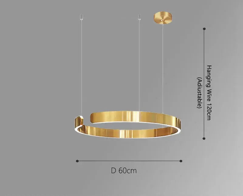Alberte – Modern Luxury C-Ring Dimmable LED Pendant Lamp Monalume