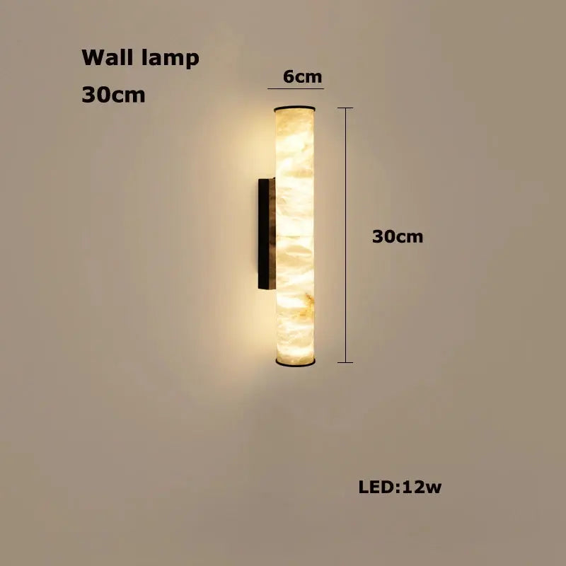 Albert – Dimmable Linear LED Pendant Light with White Alabaster Marble Design Monalume.com