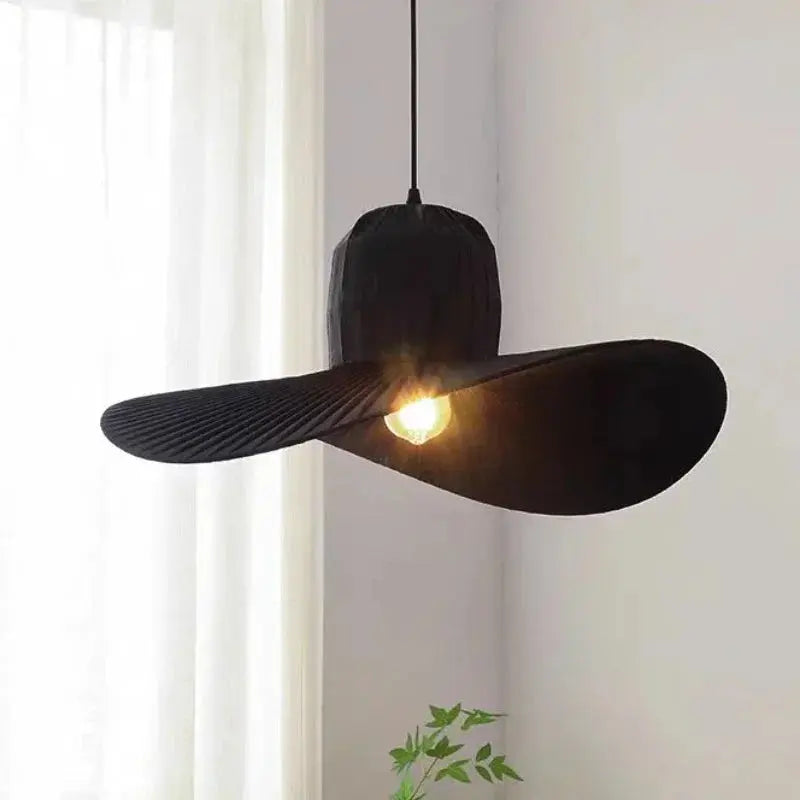 Rayna – Nordic LED Pendant Light with Straw Hat inspired Design Monalume.com