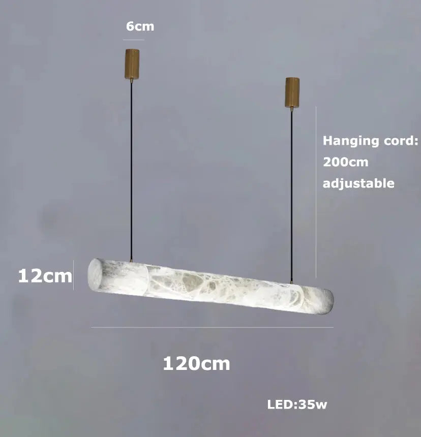 Hasteinn – Dimmable LED Pendant Light with Creative Marble Tube Design for Dining Tables and Bars Monalume.com