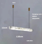 Hasteinn – Dimmable LED Pendant Light with Creative Marble Tube Design for Dining Tables and Bars Monalume.com