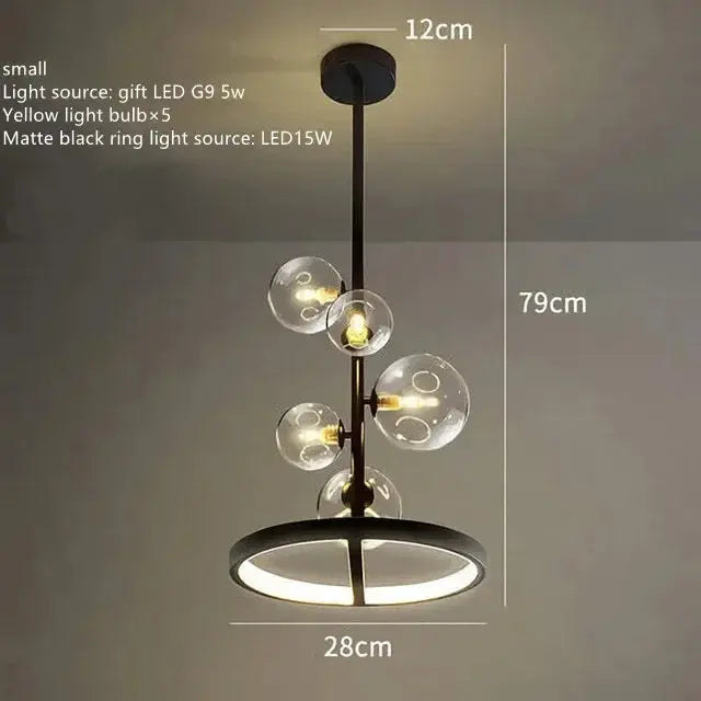 Aleksander – Nordic Artistic LED Pendant Light with Glass Ball Design Monalume.com