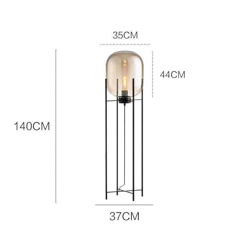 Hermann – Nordic Large Glass LED Table and Floor Lamp for Cozy Spaces Monalume
