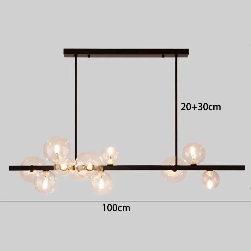 Alvin – Modern LED Pendant Light with Metal and Glass Design for Dining Tables and Bars Monalume.com