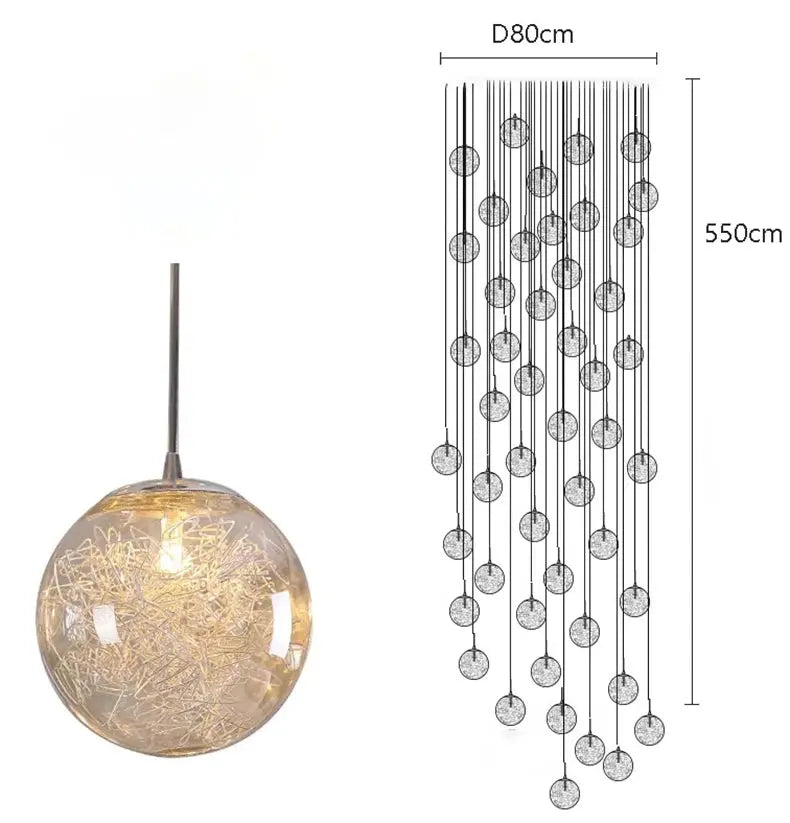 Celestia – Luxury Modern Dimmable LED Staircase Chandelier Lampasa.com