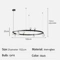 Gunnar – Round Frosted Glass LED Pendant Light with Black Finish for Dining Tables and Bars Monalume.com