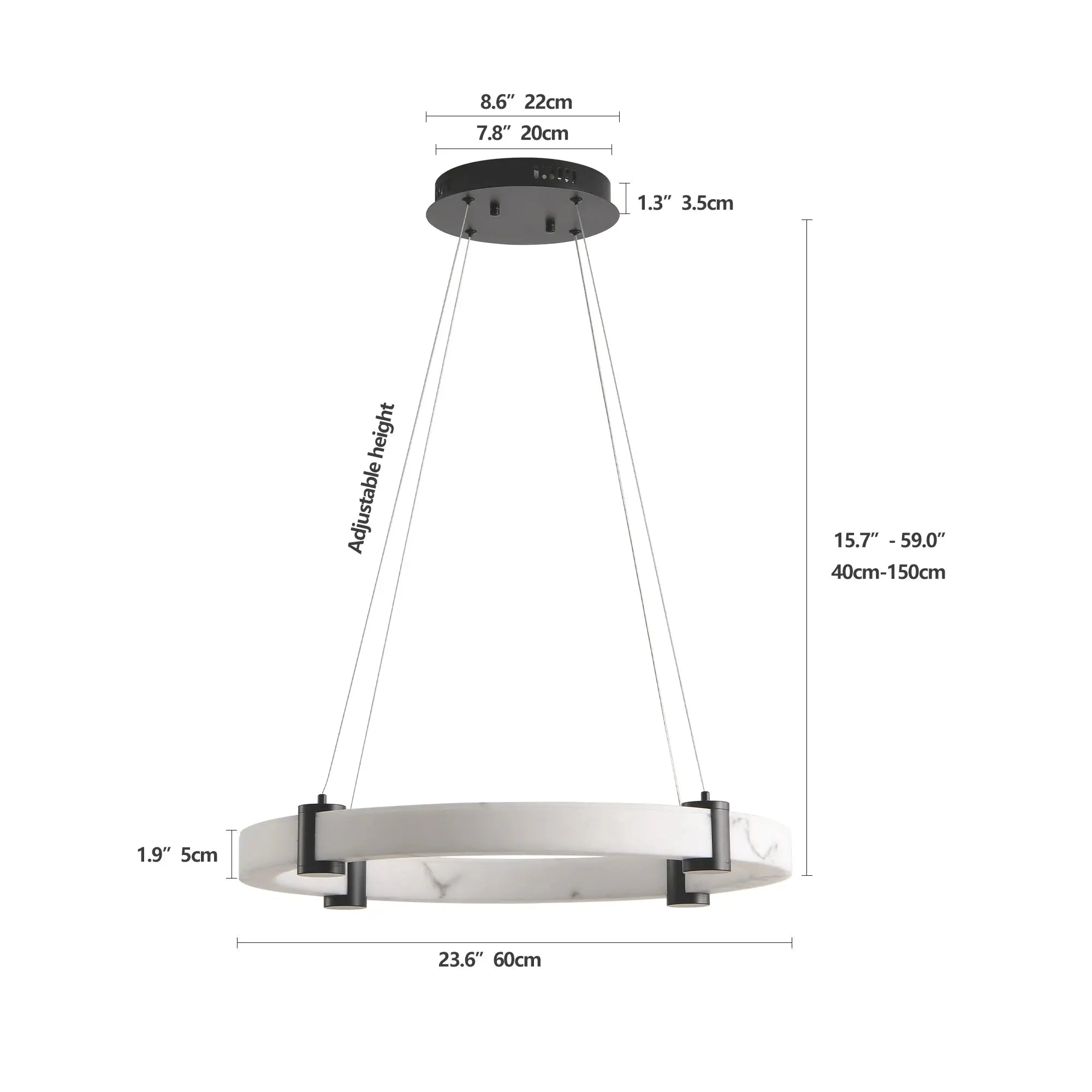 Hjalmar – LED Pendant Light with Elegant Marble Look Finish Lampasa.com