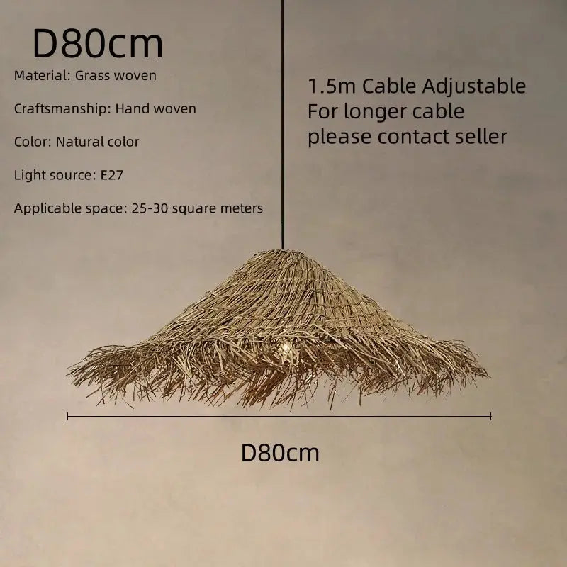 Henrick – Handmade Rattan LED Pendant Light for Natural and Boho Interiors Monalume.com