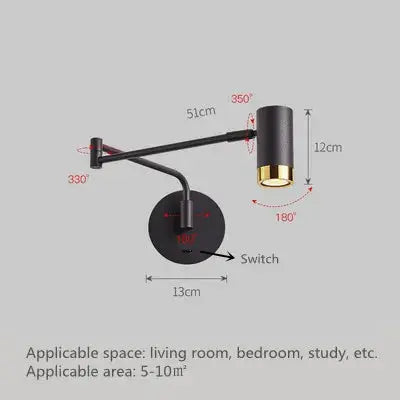 Vigi – Modern Adjustable Long Arm LED Wall Lamp Series for Versatile Lighting Monalume