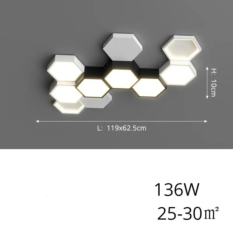 Finn – Modern Honeycomb Dimmable LED Ceiling Lamp for Stylish Ambient Lighting Monalume