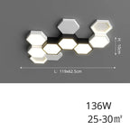 Finn – Modern Honeycomb Dimmable LED Ceiling Lamp for Stylish Ambient Lighting Monalume
