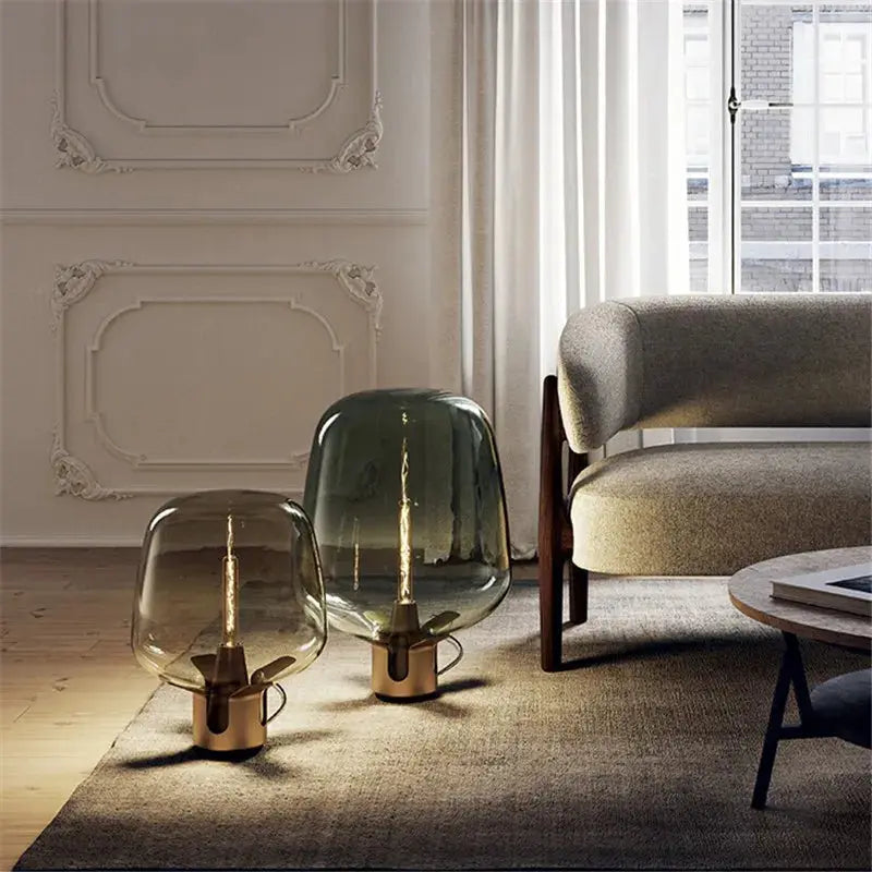 Jens – Modern Italian Blown Glass LED Table Lamp with Sleek Design Monalume