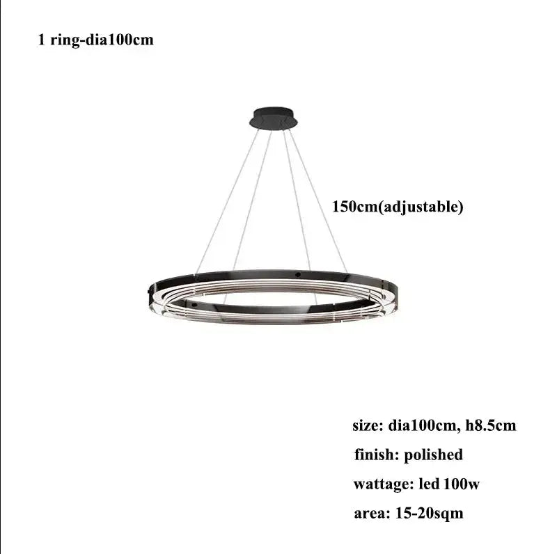 Espen – Modern Glass Circle Dimmable LED Pendant Lamp for Sleek Lighting Monalume