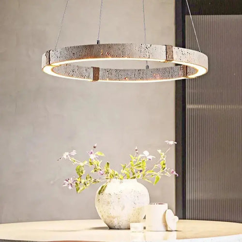 Arvid – Dimmable LED Pendant Light with Natural Stone Design for Modern Interiors Monalume.com