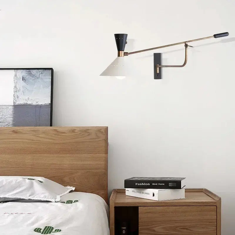 Saga – Nordic Adjustable Long Arm LED Reading Wall Lamp for Cozy Spaces Monalume
