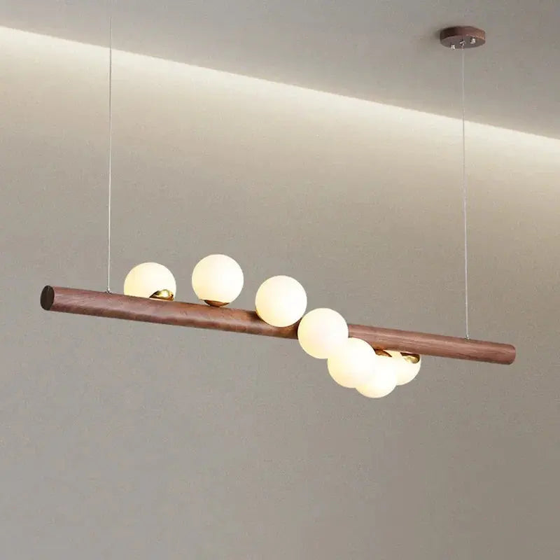 Danby – Nordic Wooden and Glass Ball LED Pendant Lamp for Warm, Modern Decor Monalume