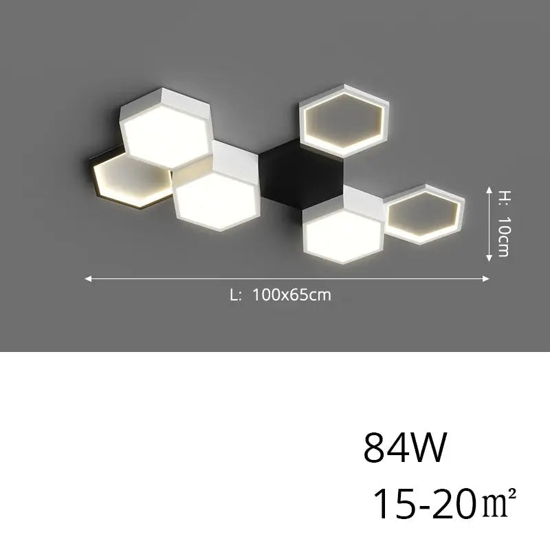 Finn – Modern Honeycomb Dimmable LED Ceiling Lamp for Stylish Ambient Lighting Monalume