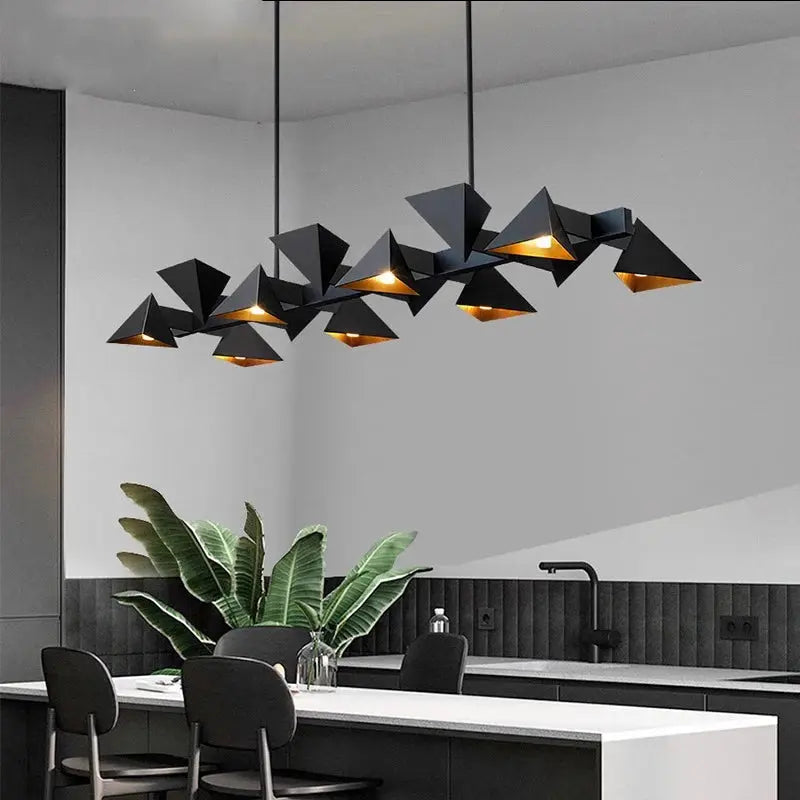 Thora – Modern geometric LED pendant lamp with metal frame for kitchen islands and other spaces Lampasa.com