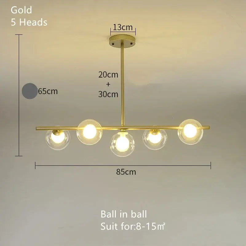 Edvin – Modern Glass Ball LED Pendant Light for Dining Tables and Bars Monalume.com