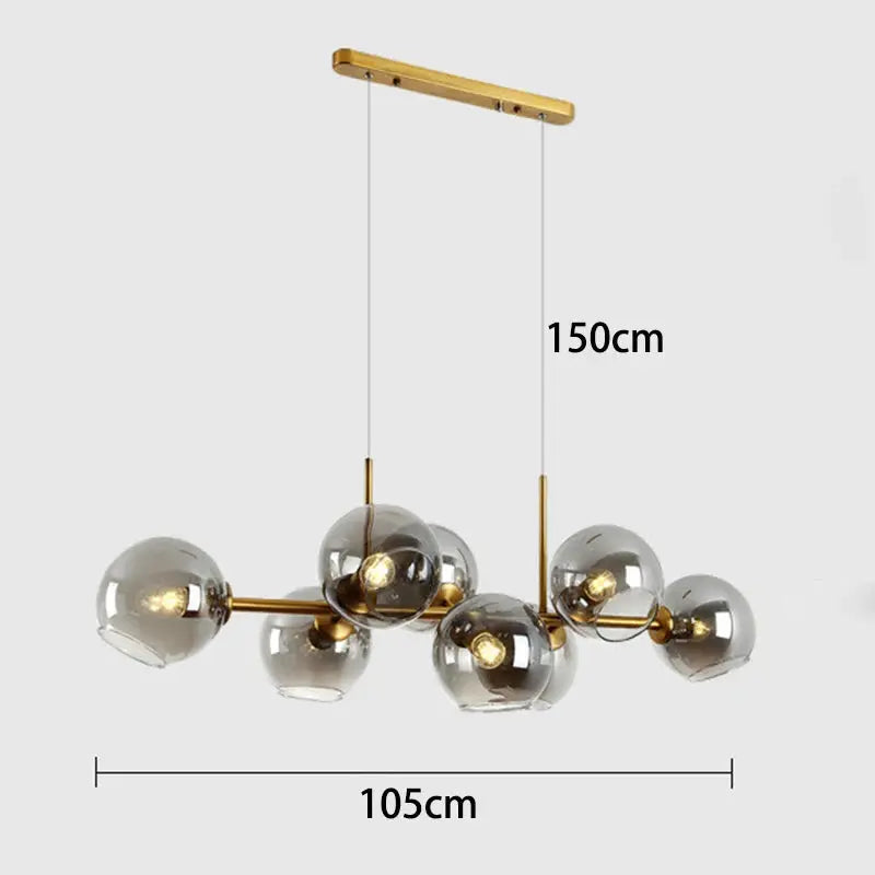 Hanna – Modern Dimmable LED Pendant Light with Glass Ball Design for Dining Tables and Bars Monalume.com