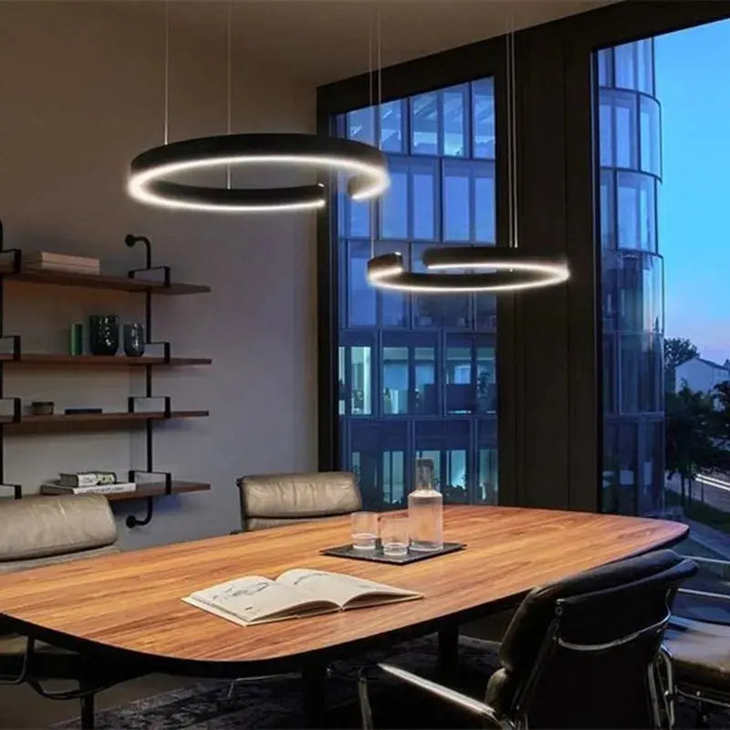 Alberte – Modern Luxury C-Ring Dimmable LED Pendant Lamp Monalume
