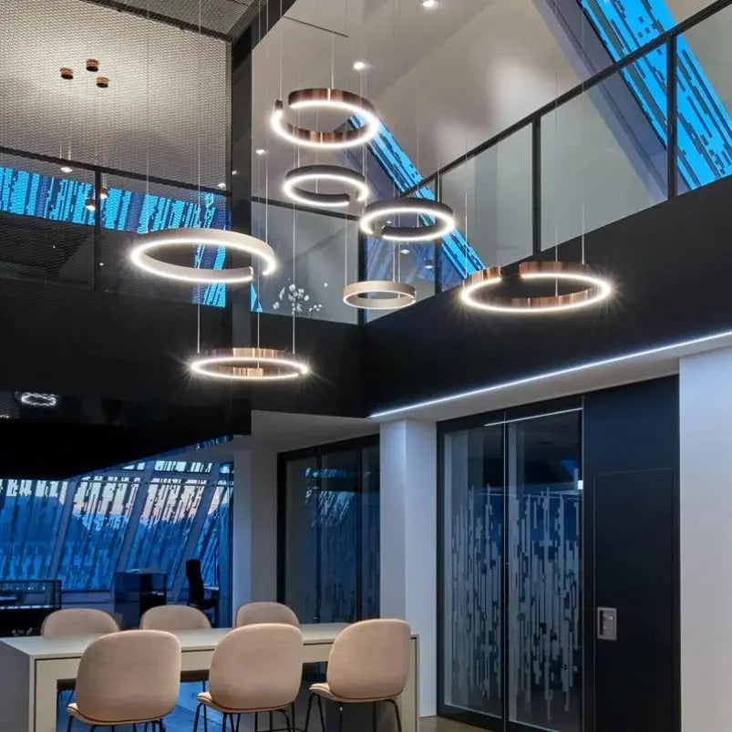 Alberte – Modern Luxury C-Ring Dimmable LED Pendant Lamp Monalume