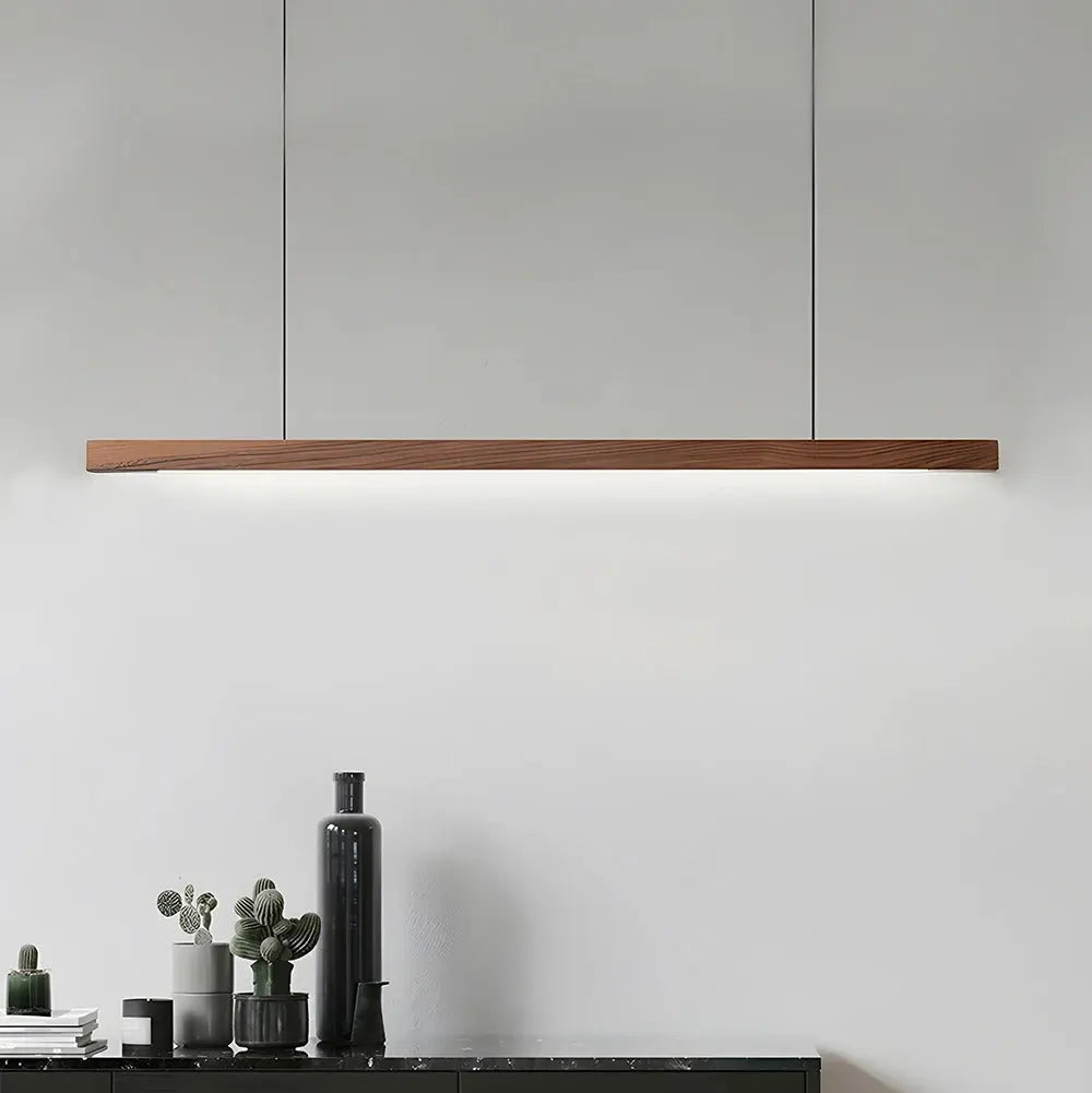 Einar (Walnut-Pine Edition) – Dimmable Wooden Sweep Sensor Smart LED Pendant Lamp for Modern Smart Homes Monalume
