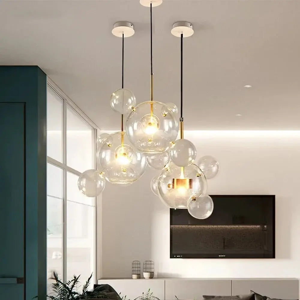 Edzard – Unique Glass Bubble Dimmable LED Pendant Light for Modern Interiors Monalume.com