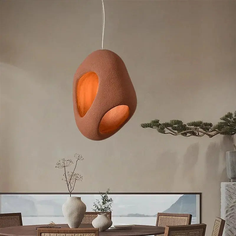 Mitsu – Handmade Japanese Wabi-Sabi Style LED Pendant Light for Natural Minimalist Interiors Monalume
