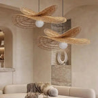Greta – Handwoven Retro Rattan LED Pendant Light for Cozy Vintage Interiors Monalume