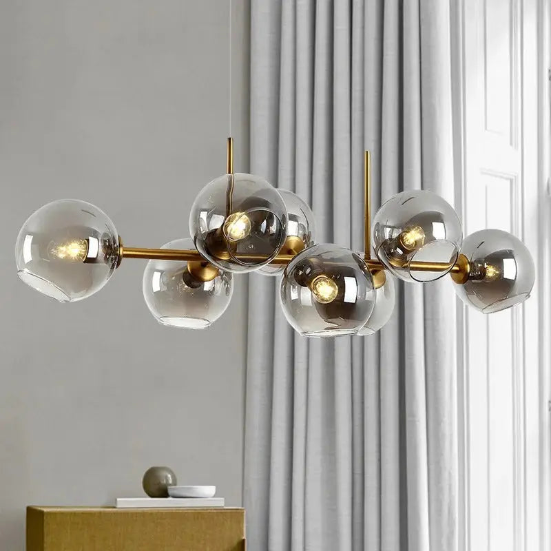 Hanna – Modern Dimmable LED Pendant Light with Glass Ball Design for Dining Tables and Bars Monalume.com