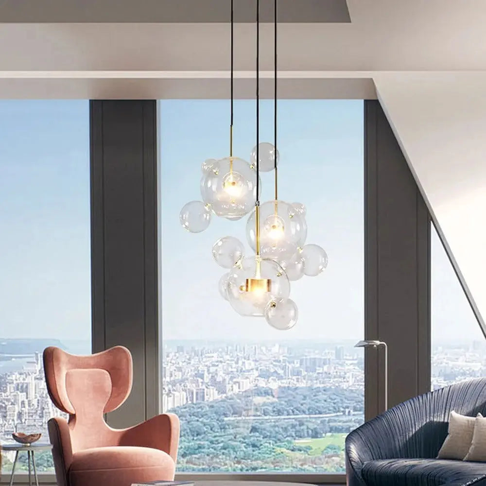 Edzard – Unique Glass Bubble Dimmable LED Pendant Light for Modern Interiors Monalume.com