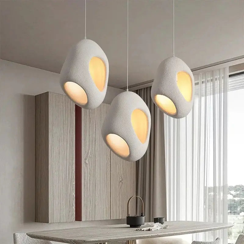 Mitsu – Handmade Japanese Wabi-Sabi Style LED Pendant Light for Natural Minimalist Interiors Monalume