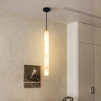 Albert – Dimmable Linear LED Pendant Light with White Alabaster Marble Design Monalume.com