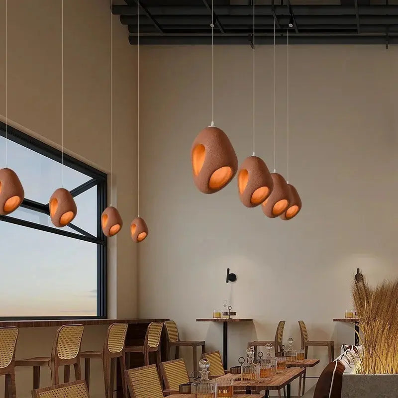 Mitsu – Handmade Japanese Wabi-Sabi Style LED Pendant Light for Natural Minimalist Interiors Monalume