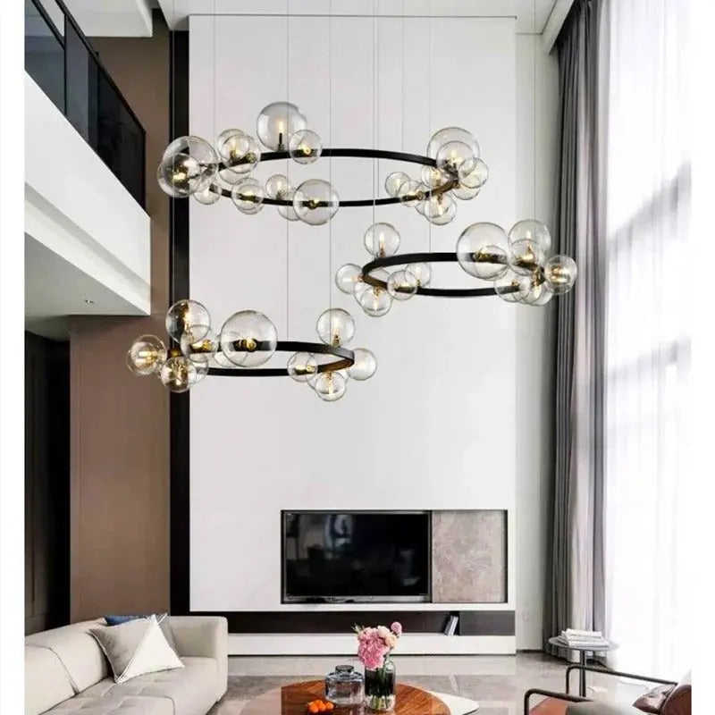 Bendik – Nordic Clear Glass Ball LED Pendant Light with Round Design Monalume.com