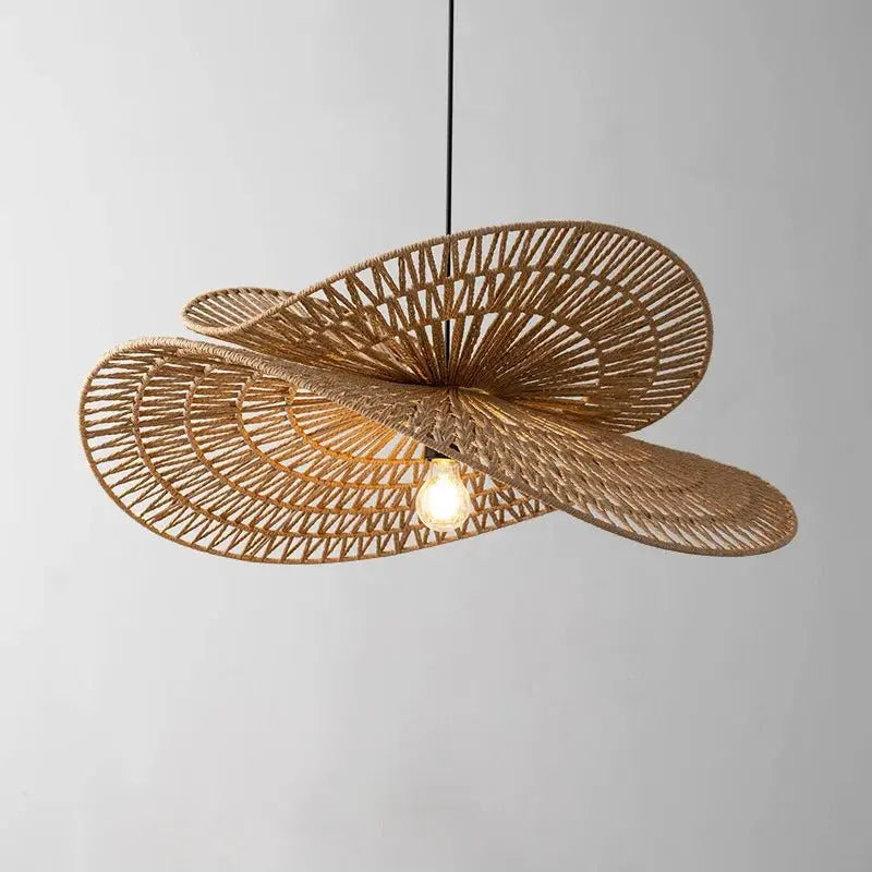 Greta – Handwoven Retro Rattan LED Pendant Light for Cozy Vintage Interiors Monalume