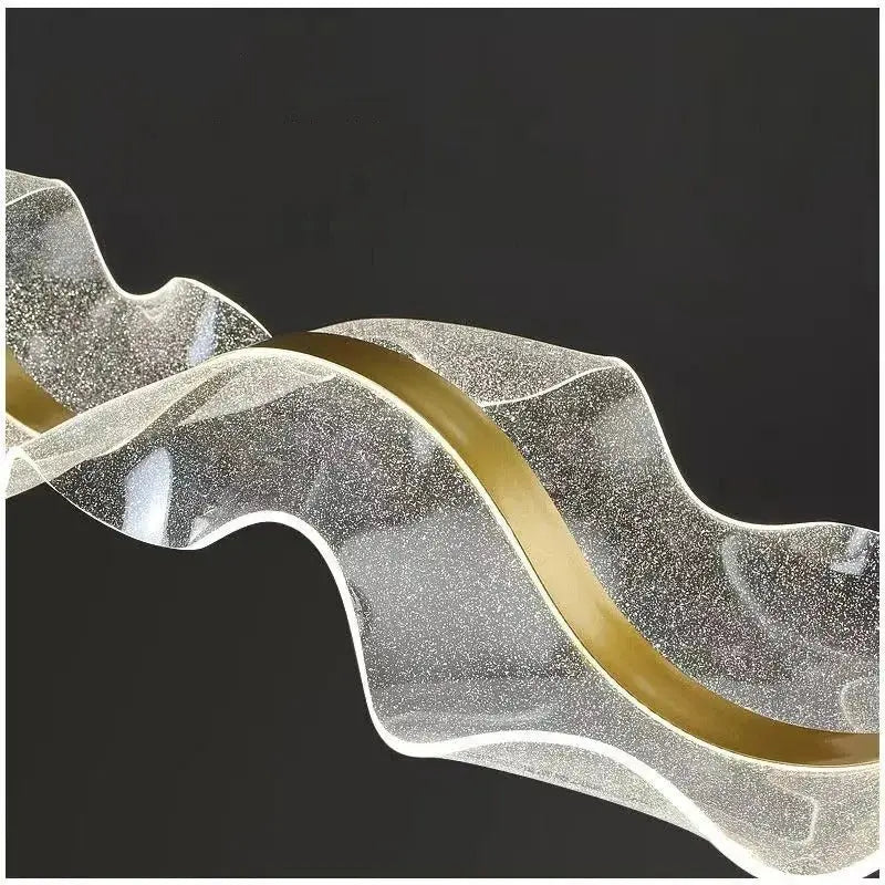Erik – Dimmable Nordic LED Pendant Light with Creative Long Wave Design for Dining Tables and Bars Monalume.com